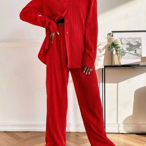 Matching Set - button front shirt & pants (Brand New)